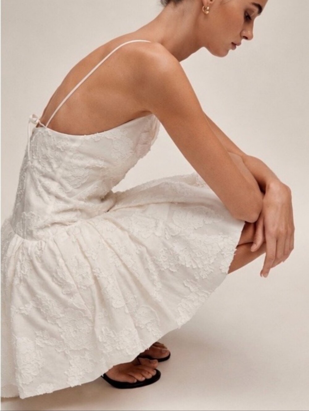 NWT Caroline Constas White Jacquard Balloon Mini Dress - Picture 5 of 9